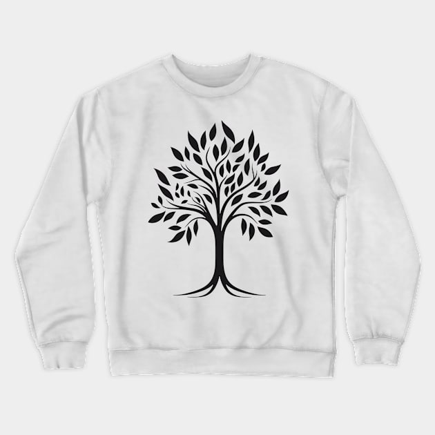 Elegant Deciduous Tree Silhouette Crewneck Sweatshirt by Greenbubble